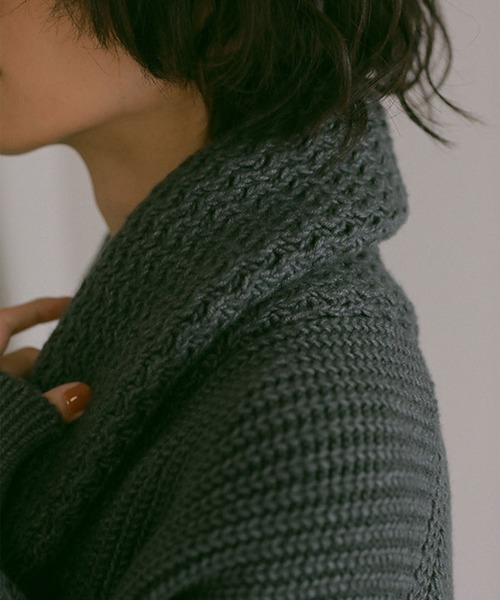 ETRETOKYO ケーブルカラーロングガウン　アウター　　カーディガン ETRE TOKYO（エトレトウキョウ）の「ケーブルカラーロングガウン