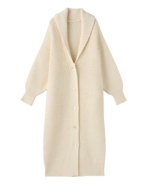 ETRETOKYO ケーブルカラーロングガウン　アウター　　カーディガン ETRE TOKYO（エトレトウキョウ）の「ケーブルカラーロングガウン