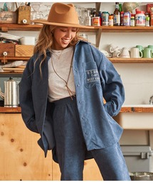 コーデュロイ刺繍ビックシャツ【セットアップ着用可】