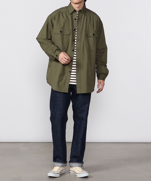 MONITALY(モニタリー)の「MONITALY | バンクロスワークシャツ MEN(シャツ/ブラウス・メンズ・カーキ/オリーブ・LARGE/MEDIUM)」の4枚目の写真