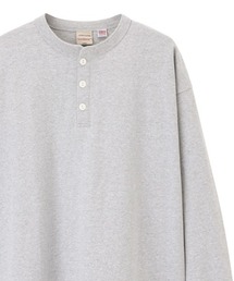 ビッグシルエット ヘンリーネック ロングスリーブTシャツ