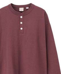 ビッグシルエット ヘンリーネック ロングスリーブTシャツ