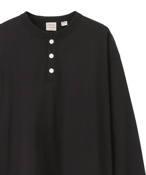 Goodwear(グッドウェア)の「ビッグシルエット ヘンリーネック ロングスリーブTシャツ(Tシャツ/カットソー・メンズ・グレー/ワイン/ブラック/ブルーグレー/ホワイト/ベージュ・L/M/XL)」の1枚目の写真