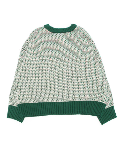 HONEYSUCKLE ROSE(ハニーサックルローズ)の「【HONEYSUCKLE ROSE】地柄プルオーバーニット(ニット/セーター・レディース・グリーン/ブラック・M/L)」の3枚目の写真