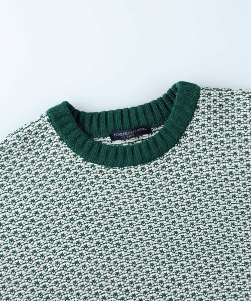HONEYSUCKLE ROSE(ハニーサックルローズ)の「【HONEYSUCKLE ROSE】地柄プルオーバーニット(ニット/セーター・レディース・グリーン/ブラック・M/L)」の6枚目の写真