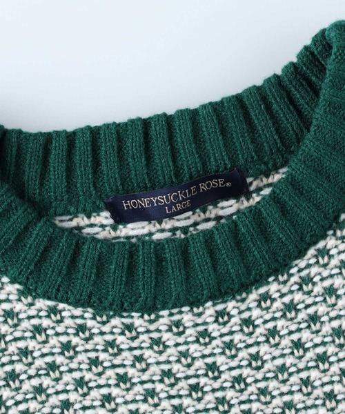 HONEYSUCKLE ROSE(ハニーサックルローズ)の「【HONEYSUCKLE ROSE】地柄プルオーバーニット(ニット/セーター・レディース・グリーン/ブラック・M/L)」の7枚目の写真