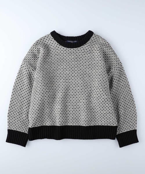 HONEYSUCKLE ROSE(ハニーサックルローズ)の「【HONEYSUCKLE ROSE】地柄プルオーバーニット(ニット/セーター・レディース・グリーン/ブラック・M/L)」の14枚目の写真