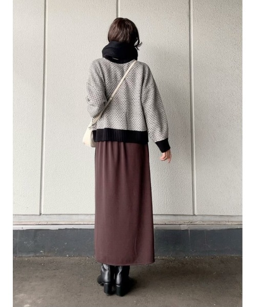 HONEYSUCKLE ROSE(ハニーサックルローズ)の「【HONEYSUCKLE ROSE】地柄プルオーバーニット(ニット/セーター・レディース・グリーン/ブラック・M/L)」の13枚目の写真