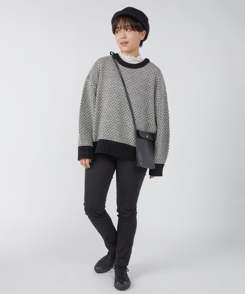 HONEYSUCKLE ROSE(ハニーサックルローズ)の「【HONEYSUCKLE ROSE】地柄プルオーバーニット(ニット/セーター・レディース・グリーン/ブラック・M/L)」の20枚目の写真