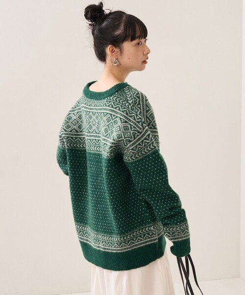 ヴィンテージ　チロリアンニット　ピスタチオグリーン　B20 FREAK'S STORE（フリークスストア）の「チロリアンウールニット