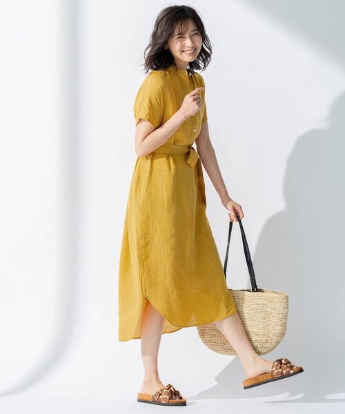 23区（ニジュウサンク）の「LIBECO シャツワンピ―ス（シャツ