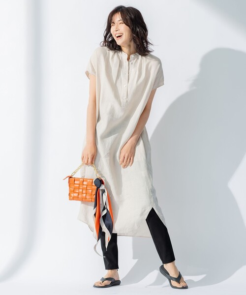 23区（ニジュウサンク）の「LIBECO シャツワンピ―ス（シャツ