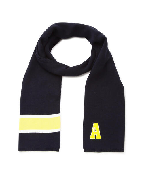 AVIREX(アヴィレックス)の「COLLEGE LOGO MUFFLER / カレッジ ロゴ マフラー / AVIREX / アヴィレックス(ストール/ショール・メンズ・ブラック/ネイビー/グレー・F)」の3枚目の写真