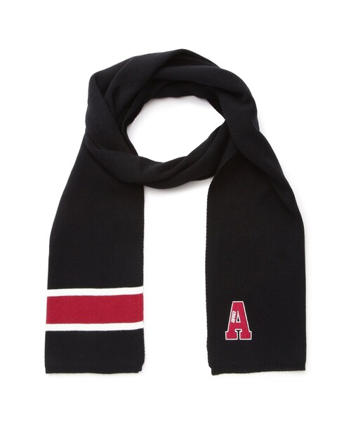AVIREX(アヴィレックス)の「COLLEGE LOGO MUFFLER / カレッジ ロゴ マフラー / AVIREX / アヴィレックス(ストール/ショール・メンズ・ブラック/ネイビー/グレー・F)」の1枚目の写真