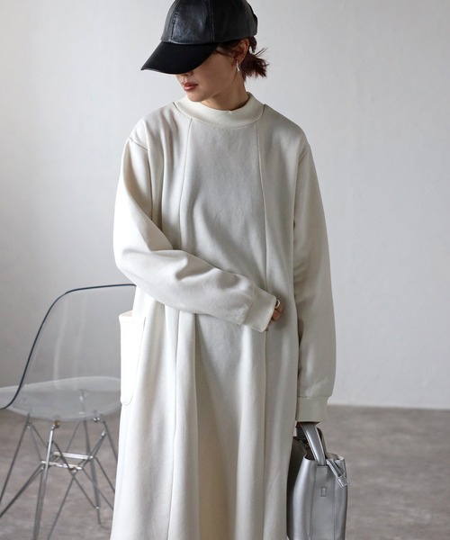 Fizz（フィズ）の「【Fizz/フィズ】　裏シャギーポケ付きハイネックワンピース（ワンピース・レディース・ダークグリーン/ブラック/グレイッシュベージュ/アイボリー・M）」の22枚目の写真