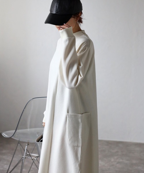 Fizz（フィズ）の「【Fizz/フィズ】　裏シャギーポケ付きハイネックワンピース（ワンピース・レディース・ダークグリーン/ブラック/グレイッシュベージュ/アイボリー・M）」の21枚目の写真