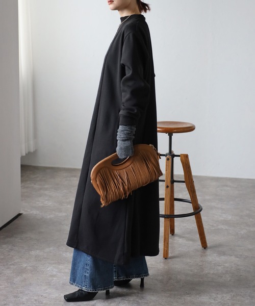 Fizz（フィズ）の「【Fizz/フィズ】　裏シャギーポケ付きハイネックワンピース（ワンピース・レディース・ダークグリーン/ブラック/グレイッシュベージュ/アイボリー・M）」の10枚目の写真