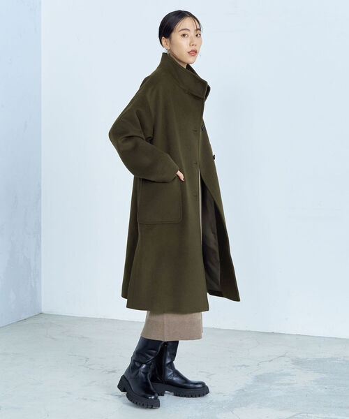 fredy emue（フレディエミュ）の「ウール混ミドル丈スタンドコート（その他アウター・レディース・ライトグレー/ネイビー/カーキ・38）」の12枚目の写真