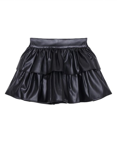 Figments（フィグメンツ）の「フェィクレザーフリルミニスカート（スカート・レディース・ブラック・SMALL/MEDIUM）」の3枚目の写真