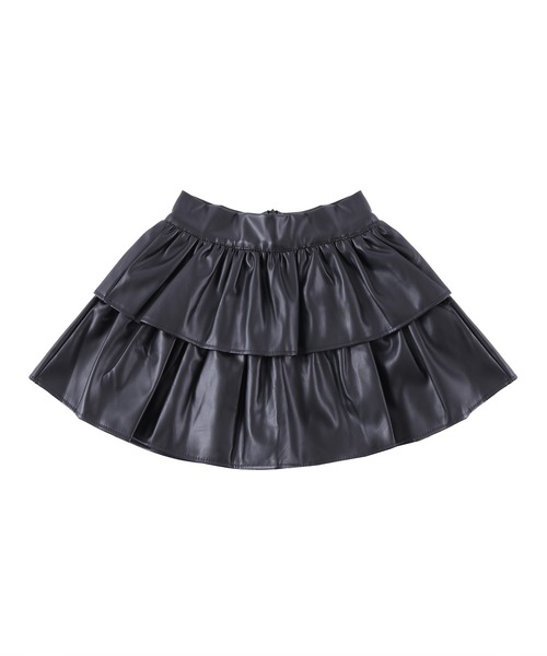 Figments（フィグメンツ）の「フェィクレザーフリルミニスカート（スカート・レディース・ブラック・SMALL/MEDIUM）」の5枚目の写真