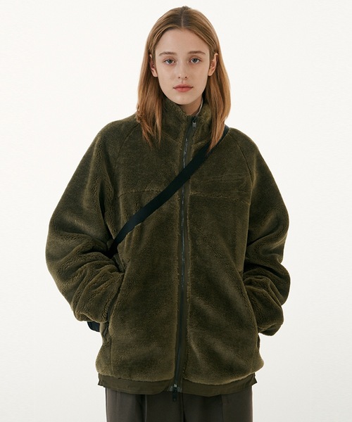 Millo Archive（ミロ アーカイブ）の「【millo 】ラウンドウォームフリースジャケット / Round Warm Fleece Jacket（ブルゾン・レディース・ダークカーキ/ブラック・MEDIUM/LARGE）」の14枚目の写真