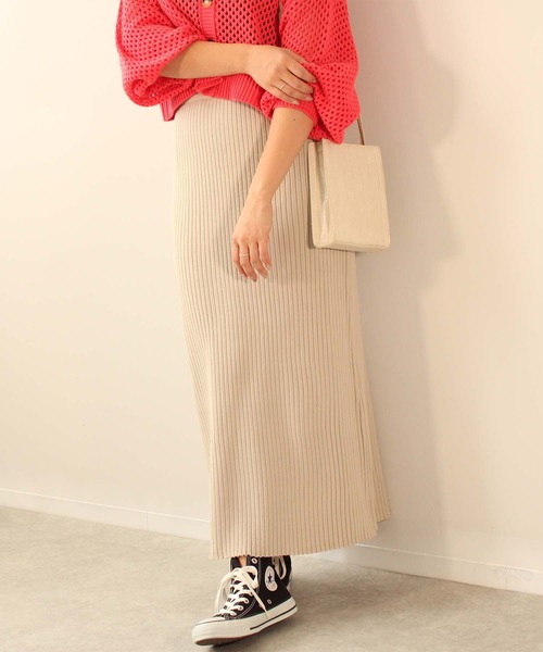 toucher du brise(トゥシェドブリーズ)の「12G ロング ナロー スカート(スカート・レディース・ブラック/グリーン/ピンク/ベージュ・M)」の1枚目の写真