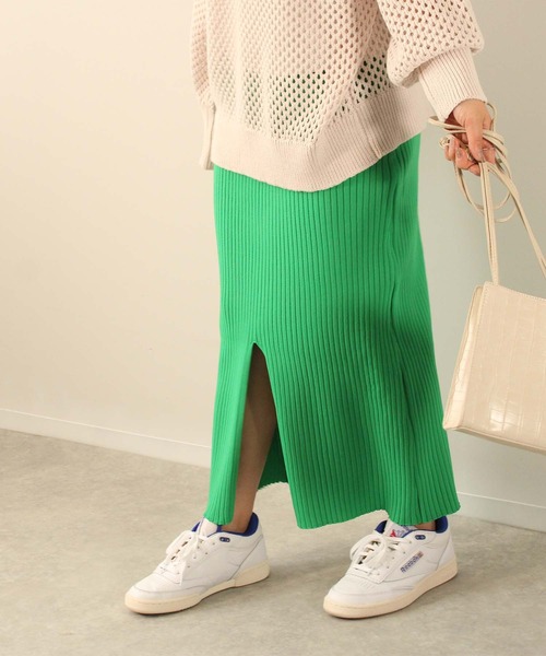 toucher du brise(トゥシェドブリーズ)の「12G ロング ナロー スカート(スカート・レディース・ブラック/グリーン/ピンク/ベージュ・M)」の3枚目の写真