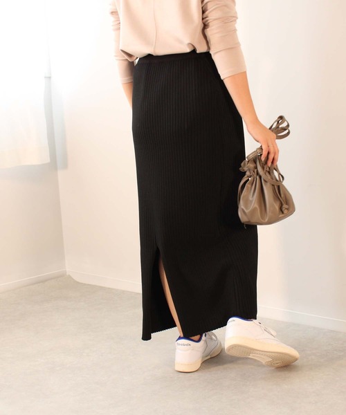 toucher du brise(トゥシェドブリーズ)の「12G ロング ナロー スカート(スカート・レディース・ブラック/グリーン/ピンク/ベージュ・M)」の6枚目の写真