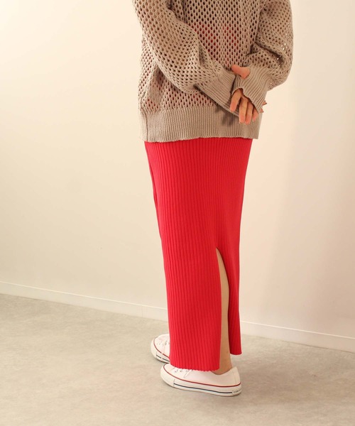 toucher du brise(トゥシェドブリーズ)の「12G ロング ナロー スカート(スカート・レディース・ブラック/グリーン/ピンク/ベージュ・M)」の21枚目の写真