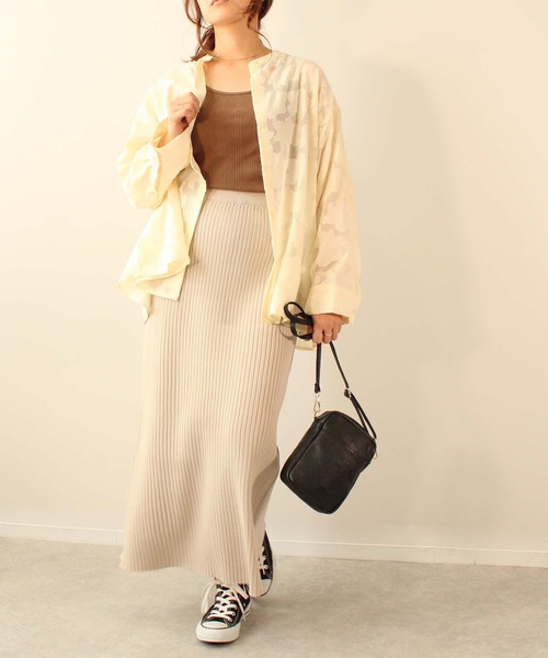 toucher du brise(トゥシェドブリーズ)の「12G ロング ナロー スカート(スカート・レディース・ブラック/グリーン/ピンク/ベージュ・M)」の12枚目の写真