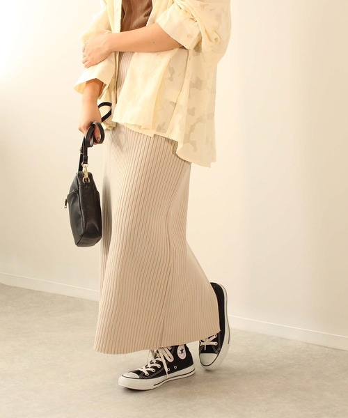 toucher du brise(トゥシェドブリーズ)の「12G ロング ナロー スカート(スカート・レディース・ブラック/グリーン/ピンク/ベージュ・M)」の11枚目の写真