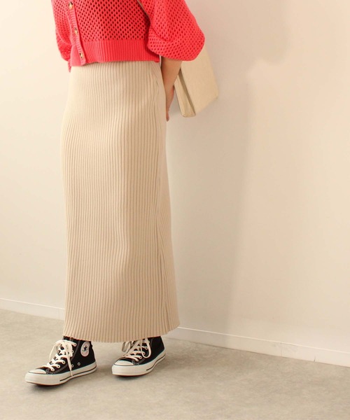 toucher du brise(トゥシェドブリーズ)の「12G ロング ナロー スカート(スカート・レディース・ブラック/グリーン/ピンク/ベージュ・M)」の9枚目の写真