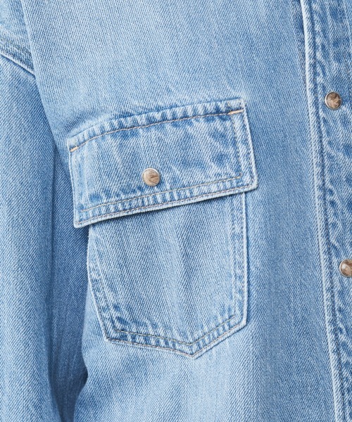 綿100％ライトオンスデニムシャツ ＜大きいサイズ有＞シックスタイル