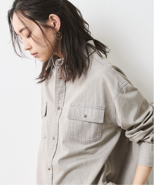 美品☆23区デニム ライトオンスデニムシャツ 44 大きいサイズ セール】 【洗える】23区DENIM ライトダンガリー シャツ