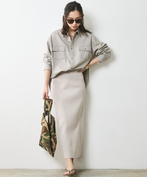 CHIC STYLE（シックスタイル）の「綿100％ライトオンスデニムシャツ ＜大きいサイズ有＞シックスタイル（シャツ/ブラウス・レディース・ネイビー系/ブルー系/ネイビー系2/ブルー系2/グレー系・L/LL/3L/5L/4L/M）」の21枚目の写真