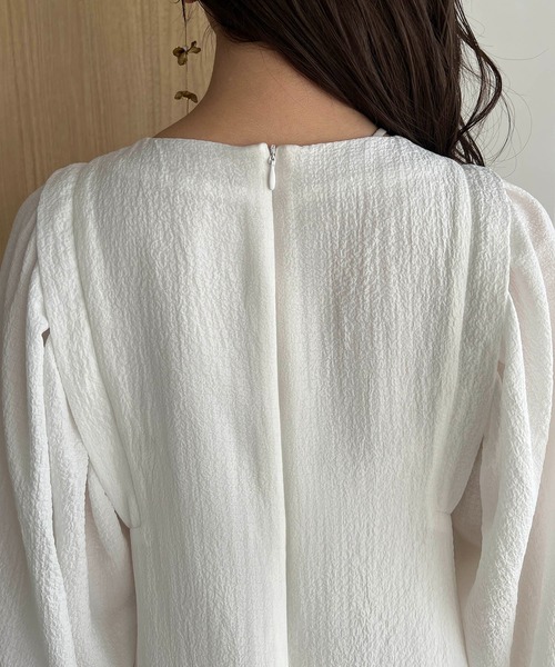 CAPRICIEUX LE'MAGE（カプリシューレマージュ）の「エンボスパフワンピース（ワンピース・レディース・ブラック/オレンジ/ホワイト・FREE）」の18枚目の写真