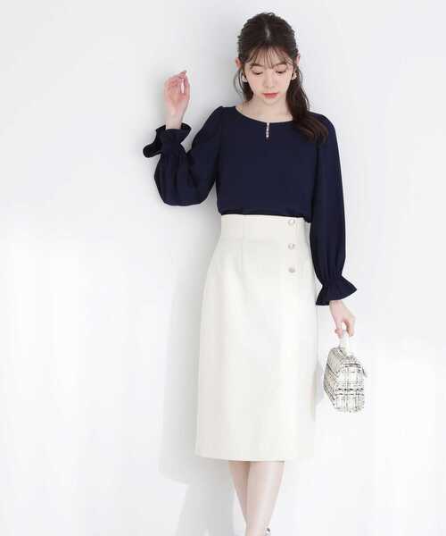 PROPORTION BODY DRESSING(プロポーションボディドレッシング)の「スプリングツィードタイトスカート / 1213120210(スカート・レディース・ネイビー/オフホワイト/グリーン・SMALL/MEDIUM/X-SMALL)」の5枚目の写真