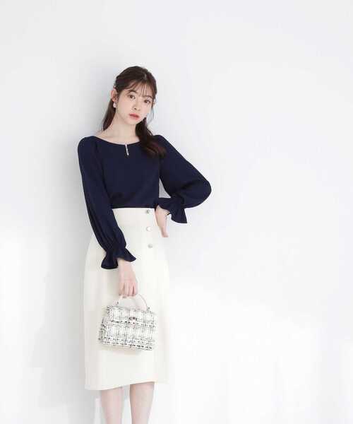 PROPORTION BODY DRESSING(プロポーションボディドレッシング)の「スプリングツィードタイトスカート / 1213120210(スカート・レディース・ネイビー/オフホワイト/グリーン・SMALL/MEDIUM/X-SMALL)」の6枚目の写真