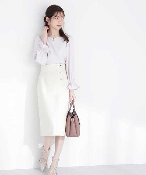 PROPORTION BODY DRESSING(プロポーションボディドレッシング)の「スプリングツィードタイトスカート / 1213120210(スカート・レディース・ネイビー/オフホワイト/グリーン・SMALL/MEDIUM/X-SMALL)」の1枚目の写真