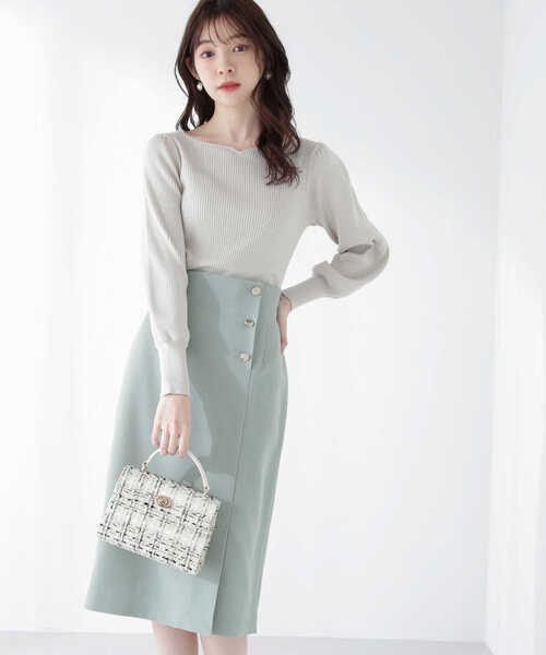 PROPORTION BODY DRESSING(プロポーションボディドレッシング)の「スプリングツィードタイトスカート / 1213120210(スカート・レディース・ネイビー/オフホワイト/グリーン・SMALL/MEDIUM/X-SMALL)」の2枚目の写真