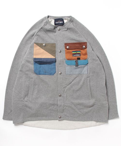 チャイハネ（チャイハネ）の「【チャイハネ】Amina×grn キャッパMEN'Sカーディガン（ブルゾン・メンズ・インディゴブルー/グレー・FREE）」の3枚目の写真