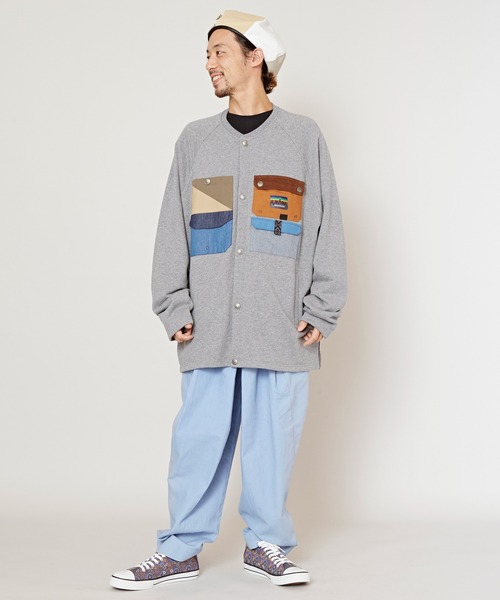 チャイハネ（チャイハネ）の「【チャイハネ】Amina×grn キャッパMEN'Sカーディガン（ブルゾン・メンズ・インディゴブルー/グレー・FREE）」の6枚目の写真