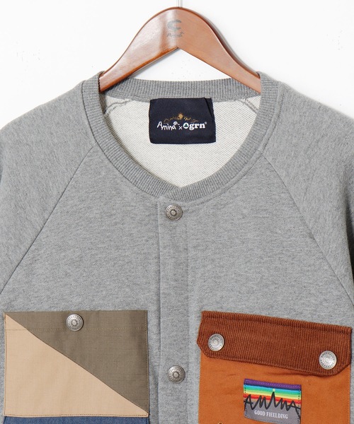 チャイハネ（チャイハネ）の「【チャイハネ】Amina×grn キャッパMEN'Sカーディガン（ブルゾン・メンズ・インディゴブルー/グレー・FREE）」の4枚目の写真