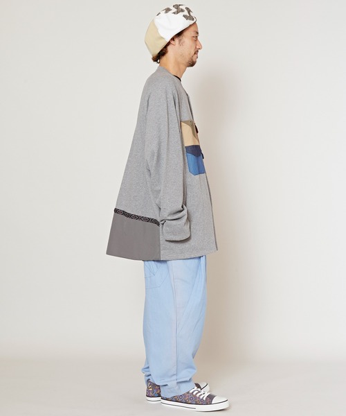 チャイハネ（チャイハネ）の「【チャイハネ】Amina×grn キャッパMEN'Sカーディガン（ブルゾン・メンズ・インディゴブルー/グレー・FREE）」の7枚目の写真