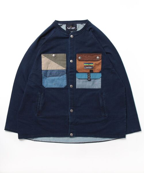 チャイハネ（チャイハネ）の「【チャイハネ】Amina×grn キャッパMEN'Sカーディガン（ブルゾン・メンズ・インディゴブルー/グレー・FREE）」の11枚目の写真