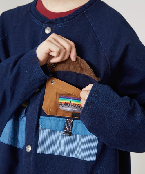 チャイハネ（チャイハネ）の「【チャイハネ】Amina×grn キャッパMEN'Sカーディガン（ブルゾン・メンズ・インディゴブルー/グレー・FREE）」の19枚目の写真