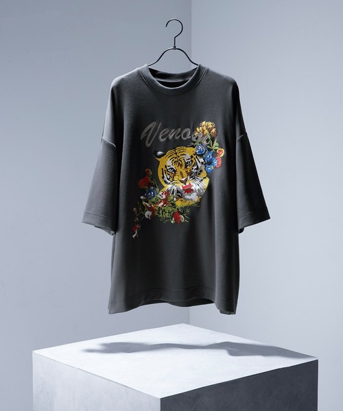 ENDER PRODUCTS(エンダープロダクツ)の「タイガー刺繍 ビッグシルエットクルーネックTシャツ【ENDER PRODUCTS/エンダープロダクツ】(Tシャツ/カットソー・メンズ・スミクロ/ブラック/オフホワイト/ブルー・M/L)」の11枚目の写真