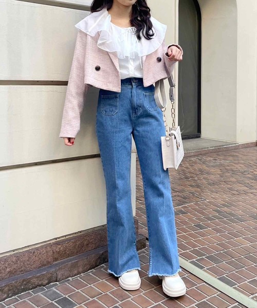 one after another NICE CLAUP（ワンアフターアナザーナイスクラップ）の「コーディネートのアクセントになる。クロコショルダーバック（ショルダーバッグ・レディース・アイボリー/ブラック・FREE）」の8枚目の写真