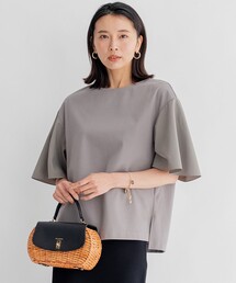 23区（ニジュウサンク）の「【洗える】コットンツイルジャージー フレアスリーブ カットソー（Tシャツ/カットソー・レディース）」