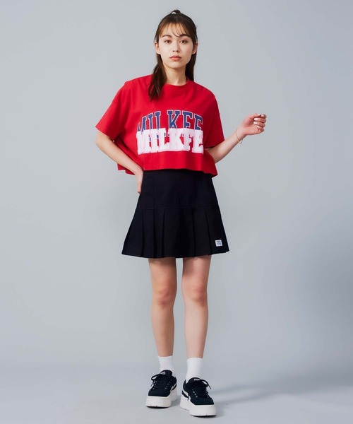 MILKFED.(ミルクフェド)の「COLLEGE LOGO TOP(Tシャツ/カットソー・レディース・ブラック/レッド/ホワイト・ONE SIZE)」の12枚目の写真